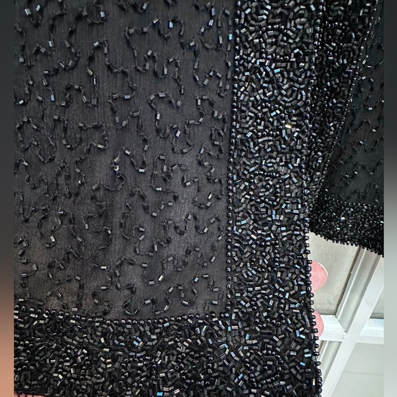 Vintage Stenay 80’s 100% Silk Black Beaded Sequin Evening Jacket Plus Size 3X - Picture 9 of 14